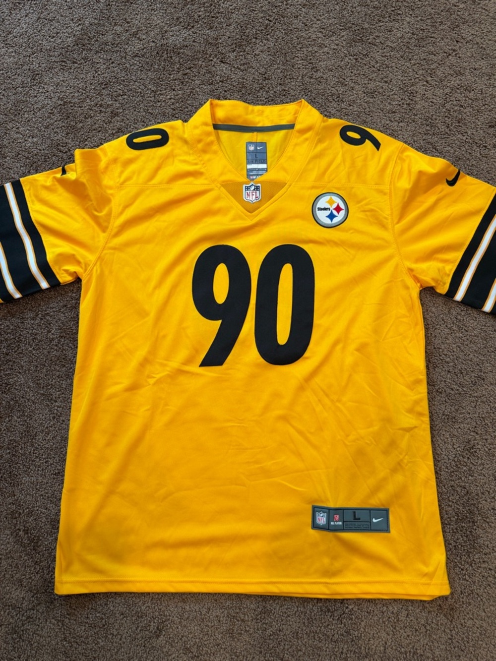 Nike Pittsburgh Steelers Gold Jersey #90 - T. J. Watt